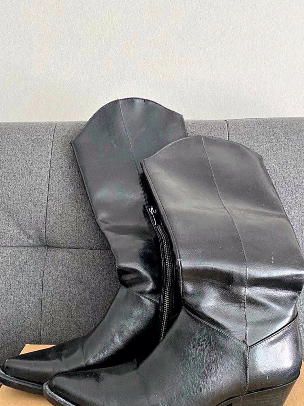 ZARA Black Over-the-Knee Cowboy Boots size 40